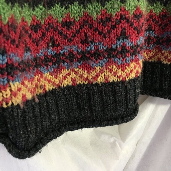 Woman Sweater FairIsle Knitted Logo Star UP Acrylic Wool Poly Ribbed High Collar - Picture 5 of 8